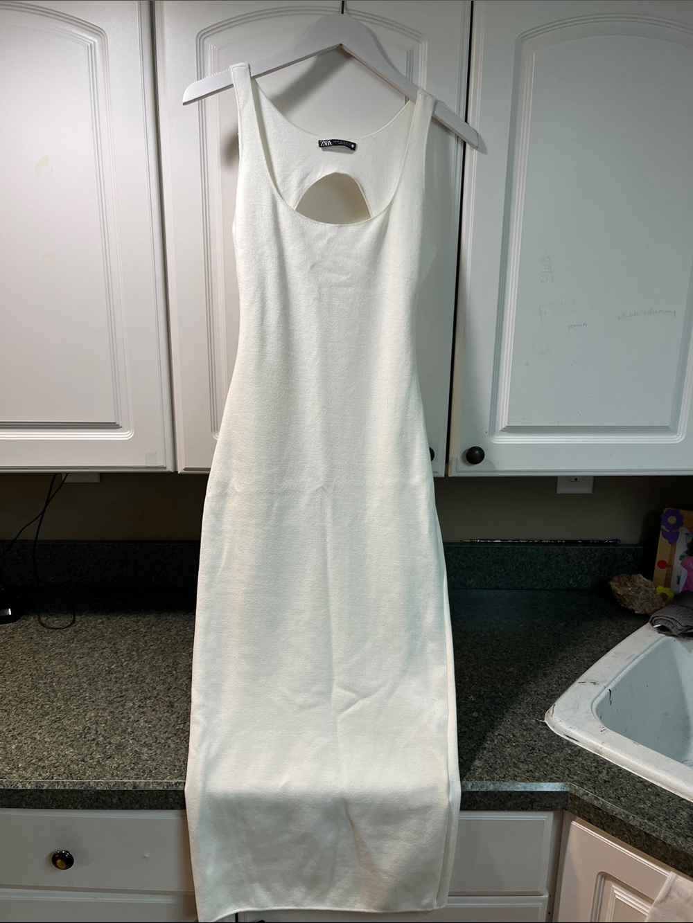 Zara Women’s Cream Cutout Tank Midi Dress